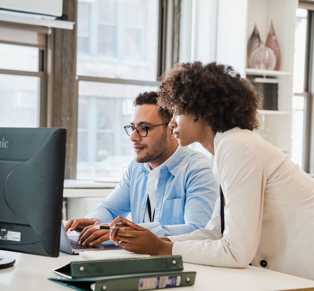Software professionals collaborating in the office