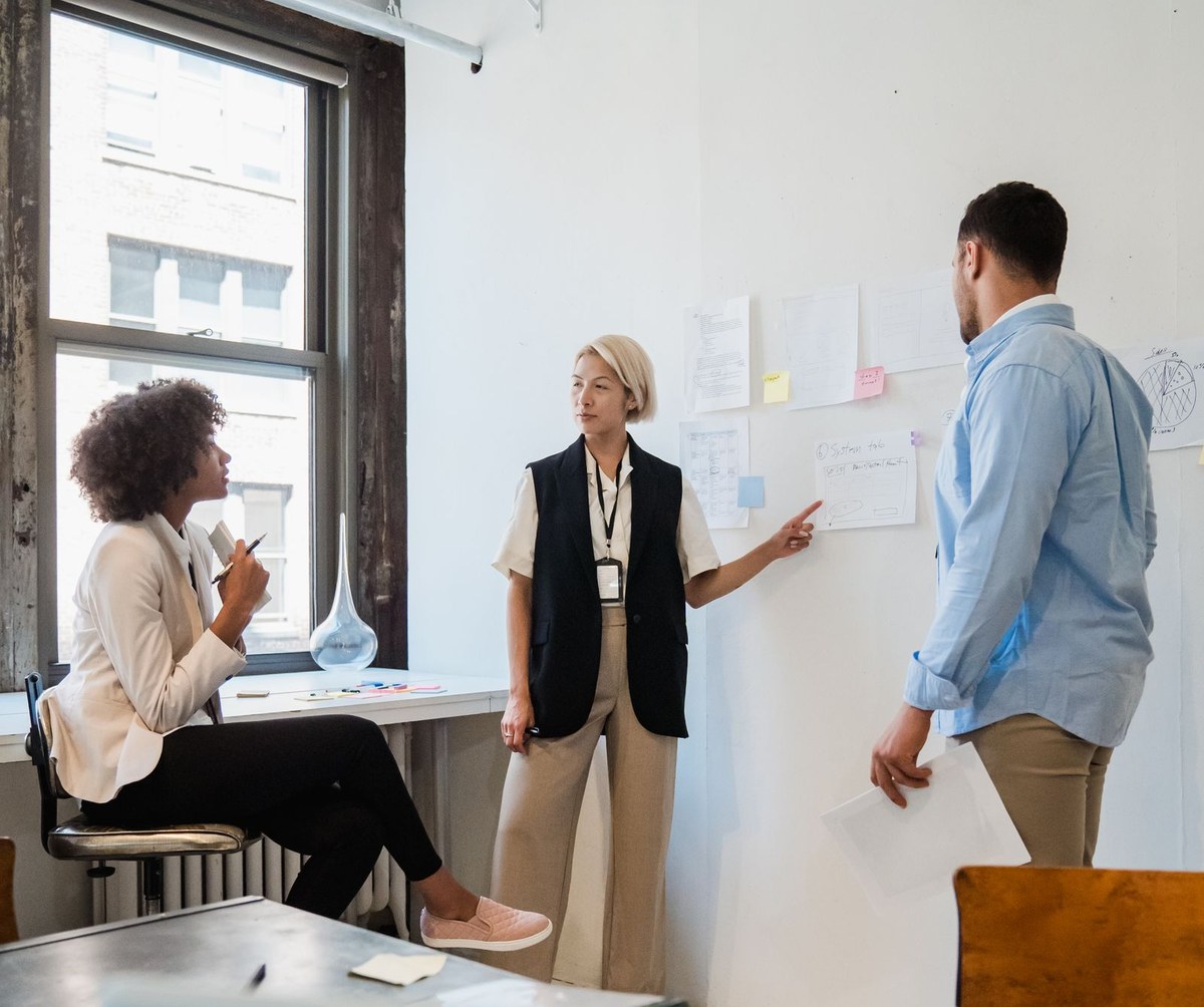 Sharing ideas in a product workshop